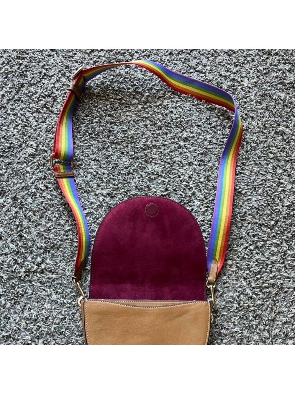 Coach Rainbow Semi-Circle Flap Crossbody Bag Limited Edition Pride Crossgrain - Picture 2 of 7